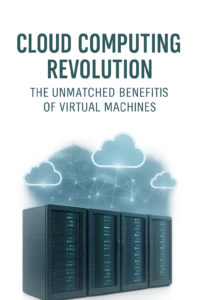 Cloud hosting illustration with servers and a cloud icon representing fast, secure, scalable hosting.
